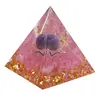 Piramida orgon Cuart roz cu steluta si sfera Ametist, 5cm, imagine 2