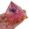 Piramida orgon Cuart roz cu steluta si sfera Ametist, 5cm, imagine 4