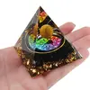 Piramida orgon Obsidian cu 7 chakre si sfera Ochi de tigru, 5cm, imagine 4