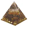 Piramida orgon Ochi de tigru cu lotus si sfera Cristal de stanca, 5cm, imagine 2
