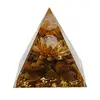 Piramida orgon Ochi de tigru cu lotus si sfera Cristal de stanca, 5cm