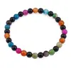Bratara Mix Agate sfere 6mm, pe elastic, 19cm