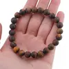 Bratara Mix Ochi de Tigru si Taur sfere mate 8mm, pe elastic, 19cm, imagine 3