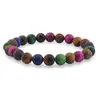 Bratara Ochi de tigru colorat sfere mate 8mm, pe elastic, 19cm, imagine 2