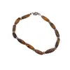 Bratara Ochi de tigru tuburi 10-14mm si Piatra lunii dicuri fatetate 3mm