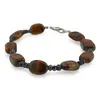 Bratara Privirea Umbrei - Obsidian fulg de nea 3mm si Ochi de tigru 10-14mm, imagine 2