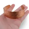 Bratara reglabila lata din cupru model ciocanit zig zag, imagine 4