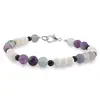 Bratara Scut de Lumina - Fluorit 6mm, Turmalina neagra 4mm si Coral 5mm, imagine 2