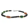 Bratara Stabilitate Solara - Turmalina neagra 4mm, Calcit orange 12mm si Jad 8-10mm, imagine 2