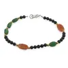 Bratara Stabilitate Solara - Turmalina neagra 4mm, Calcit orange 12mm si Jad 8-10mm