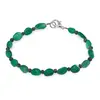 Bratara Tacerea Naturii - Onix verde 6-10mm si Obsidian fulg de nea 3mm