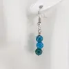 Cercei cu agatatoare Agat albastru sfere, 6mm, imagine 2