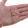 Bratara din cupru placat cu aur roz 18k, pe doua randuri si charm cu zirconii, imagine 3