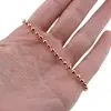 Bratara din cupru placat cu aur roz 18k, sfere fatetate cu charm inima si clopotel, imagine 3