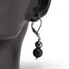 Cercei cu agatatoare Hematit si Onix negru mat sfere, 6-8mm, imagine 2