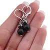 Cercei cu agatatoare Hematit si Onix negru mat sfere, 6-8mm, imagine 3