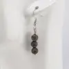 Cercei cu agatatoare Obsidian fulg de nea maro sfere, 6-7mm, imagine 2