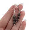 Cercei cu agatatoare Obsidian fulg de nea maro sfere, 6-7mm, imagine 3