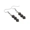Cercei cu agatatoare Obsidian fulg de nea maro sfere, 6-7mm