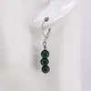 Cercei cu agatatoare Ochi de tigru verde sfere, 6mm, imagine 2