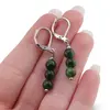 Cercei cu agatatoare Ochi de tigru verde sfere, 6mm, imagine 3