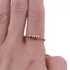 Inel reglabil din cupru placat cu aur galben 18k, model rasucit cu trei sfere, imagine 3