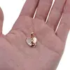 Pandantiv din cupru placat cu aur roz 18k, model inima cu charm si zirconii, imagine 3