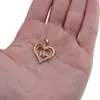 Pandantiv din cupru placat cu aur roz 18k, model inima cu zirconii si ritm, imagine 3