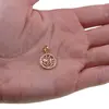 Pandantiv din cupru placat cu aur roz 18k, model rotund filigranat si zirconii, imagine 3