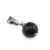 Pandantiv Obsidian auriu sfere cu bumb gravat, 10mm