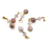 Pandantiv Rodocrozit romb fatetat 8mm si sfera 10mm, imagine 3