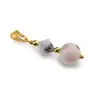 Pandantiv Rodocrozit romb fatetat 8mm si sfera 10mm
