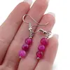 Set Cercei si Pandantiv Agat roz sfere, 6mm, imagine 5