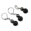 Set Cercei si Pandantiv Hematit si Onix negru mat sfere, 6-8mm