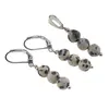 Set Cercei si Pandantiv Jasp dalmatian sfere, 6mm