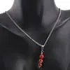 Set Cercei si Pandantiv Jasp rosu sfere, 6mm, imagine 3