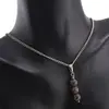Set Cercei si Pandantiv Obsidian fulg de nea maro sfere, 6-7mm, imagine 2