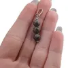 Set Cercei si Pandantiv Obsidian fulg de nea maro sfere, 6-7mm, imagine 4