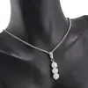 Set Cercei si Pandantiv Roca Vulcanica alba sfere, 6mm, imagine 2