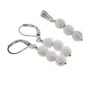 Set Cercei si Pandantiv Roca Vulcanica alba sfere, 6mm