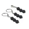 Set Cercei si Pandantiv Roca vulcanica sfere, 6mm