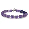 Bratara Ametist cu Lapis Lazuli discuri 6mm si Piatra Lunii sfere 3mm, imagine 2