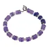 Bratara Ametist cu Lapis Lazuli discuri 6mm si Piatra Lunii sfere 3mm