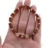 Bratara Granat Hessonit si Citrin discuri 5mm, Piatra lunii sfere 4mm, imagine 3