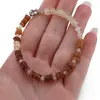 Bratara Granat Hessonit si Citrin discuri 5mm, Piatra Lunii sfere si patratele 3-4mm, imagine 3