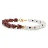 Bratara Jasp rosu si Opal alb patratele 5-6mm si Granat Rhodolit sfere 3mm, imagine 2