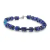 Bratara Lapis lazuli sfere cu discuri 3-6mm si Apatit patratele 4mm, imagine 2