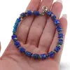 Bratara Lapis lazuli sfere cu discuri 3-6mm si Apatit patratele 4mm, imagine 3