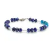 Bratara Lapis lazuli si Apatit discuri fatetate 6mm si Acvamarin sfere fatetate 2mm, imagine 2