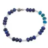 Bratara Lapis lazuli si Apatit discuri fatetate 6mm si Acvamarin sfere fatetate 2mm